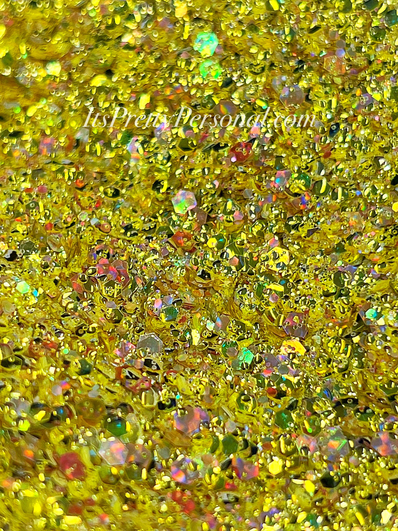 "Beauty Is Found Within XL"- Princess Glitter Collection Yellow