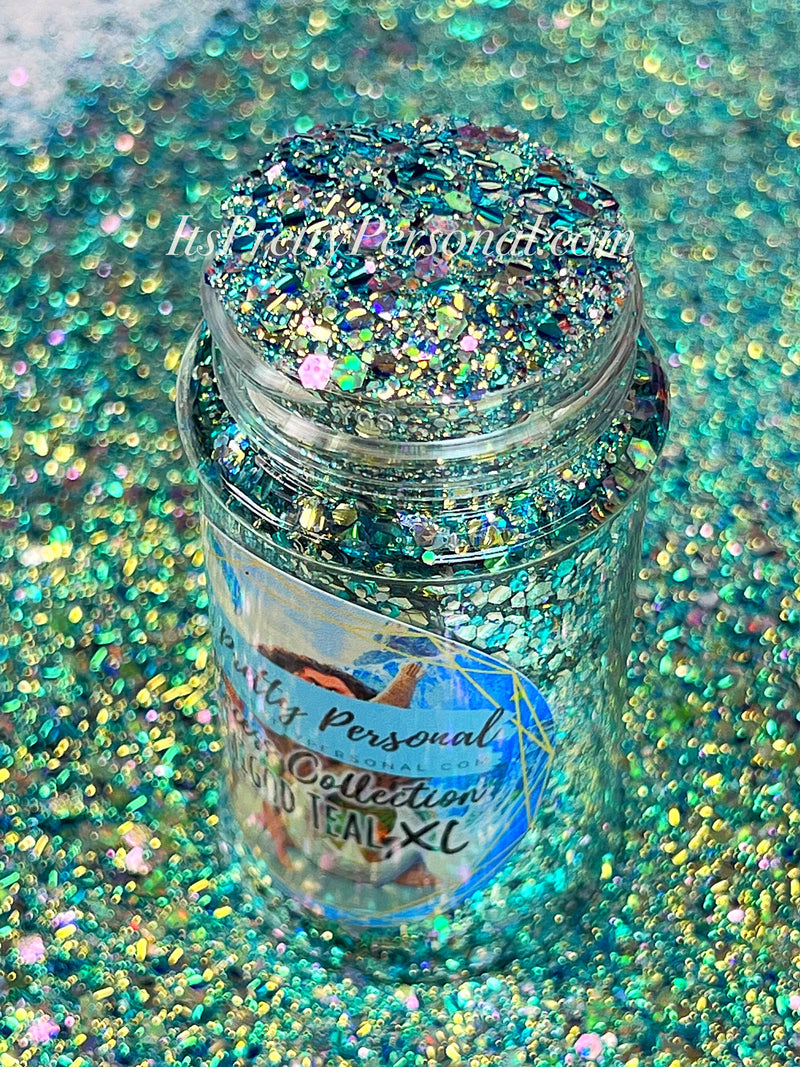 "Demigod Teal XL"- Princess Glitter Collection Teal