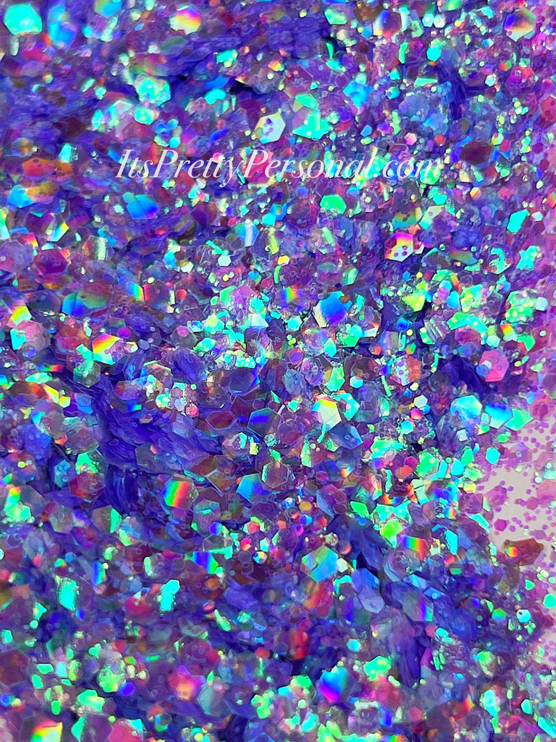 "Enchanted Orchid XL"- Prism Princess- Holographic Purple Glitter