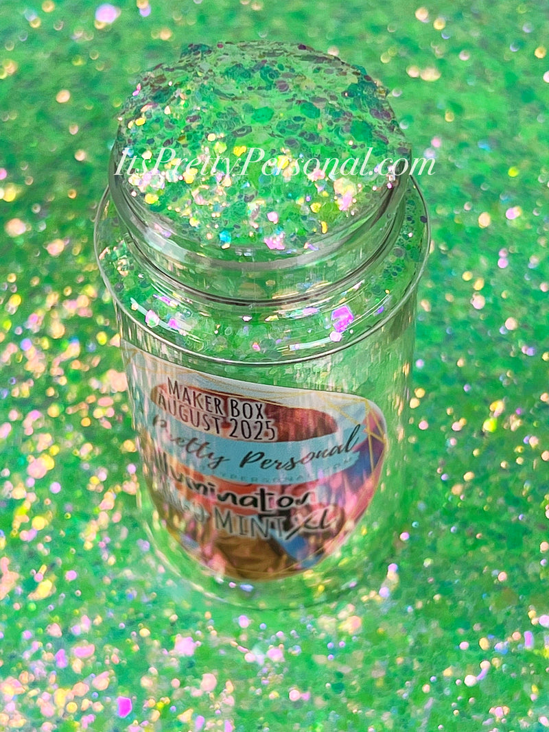 “Margo Mint XL”- August 2025 Maker Box Color- Illumination Collection- Pastel Mint Neon