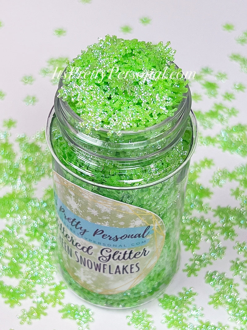 “Green Snowflakes” - Glittered Glitter Collection 6mm size