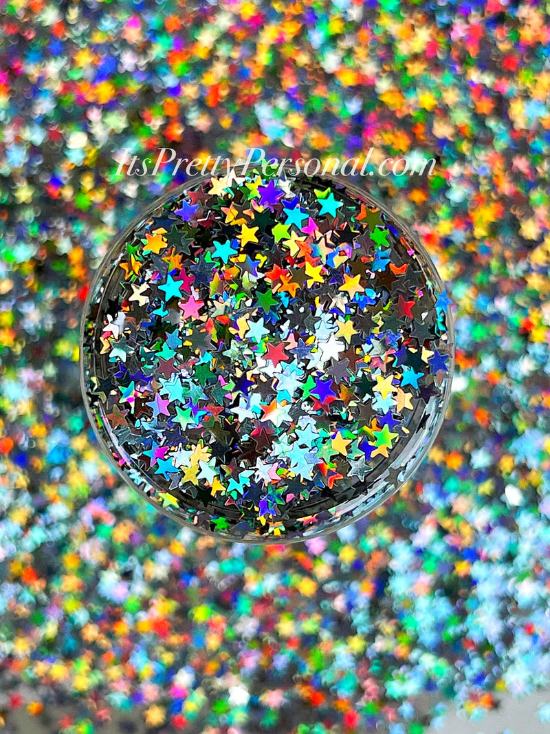 ⚡️TODAY’S FLASH SALE!- "Oh My Stars” - Holographic Silver 5 point star- *LIMITED EDITION