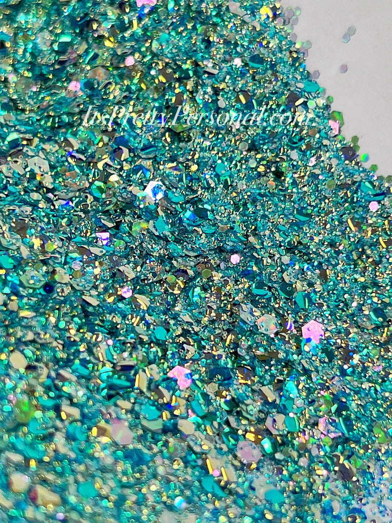 "Demigod Teal XL"- Princess Glitter Collection Teal
