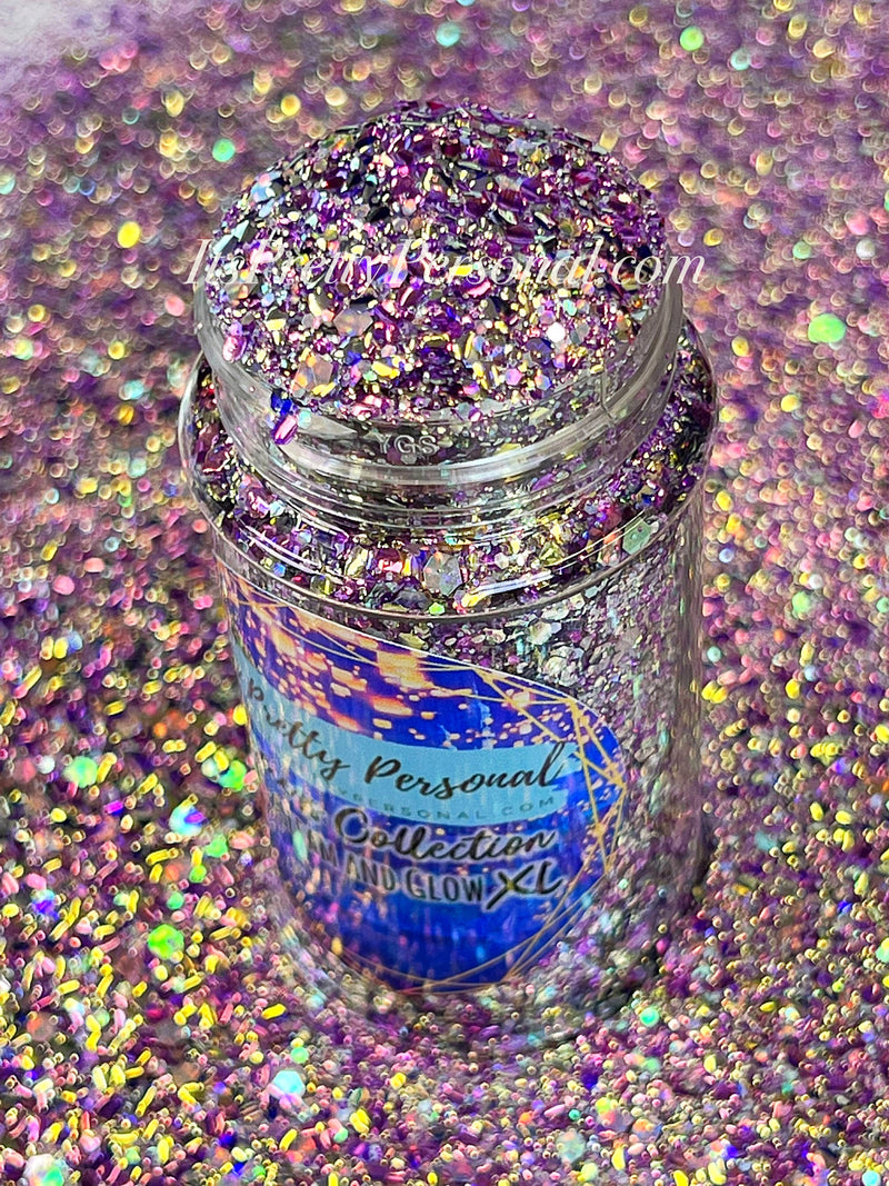"Flower Gleam And Glow XL"- Princess Glitter Collection Purple