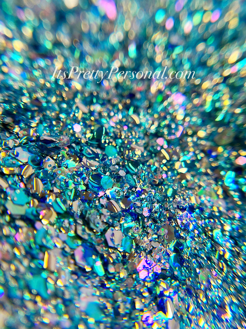 "Demigod Teal XL"- Princess Glitter Collection Teal