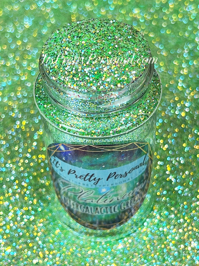 “Intergalactic Green” - Platinum Pastels Collection- Extreme Sparkle Green