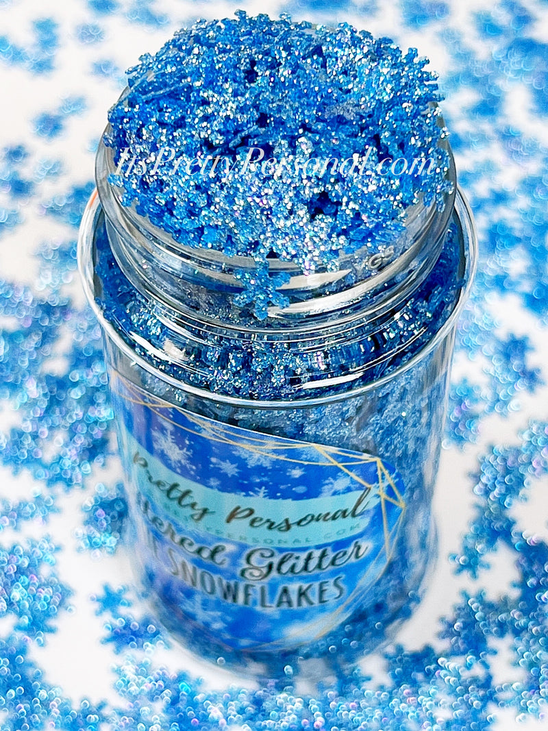 “Blue Snowflakes” - Glittered Glitter Collection 6mm size