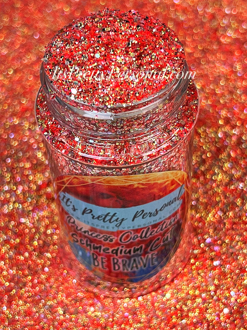 “SCHmedium Cut Be Brave"- Princess Glitter Collection Orange
