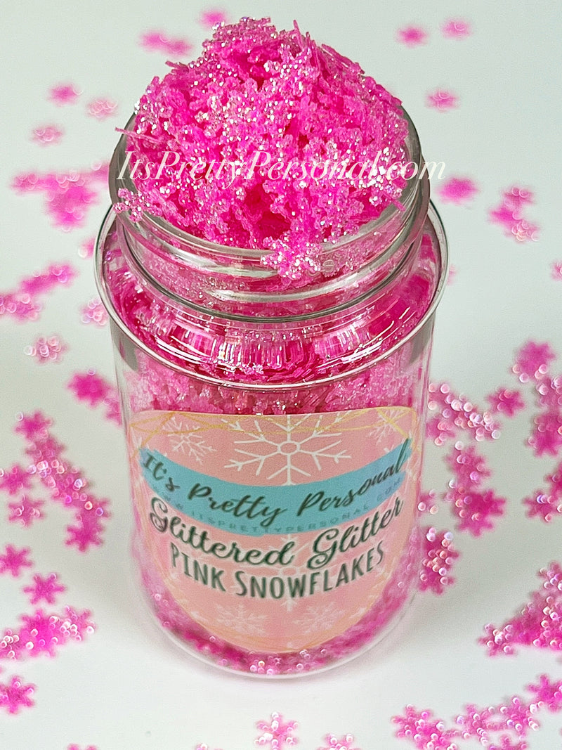 “Pink Snowflakes” - Glittered Glitter Collection 6mm size