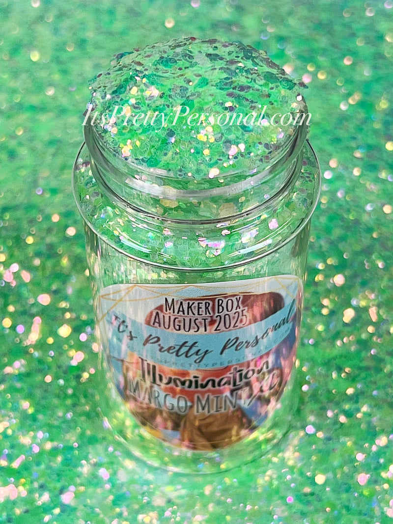 “Margo Mint XL”- August 2025 Maker Box Color- Illumination Collection- Pastel Mint Neon