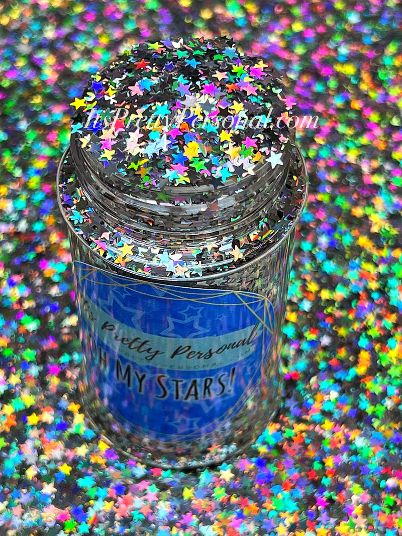⚡️TODAY’S FLASH SALE!- "Oh My Stars” - Holographic Silver 5 point star- *LIMITED EDITION