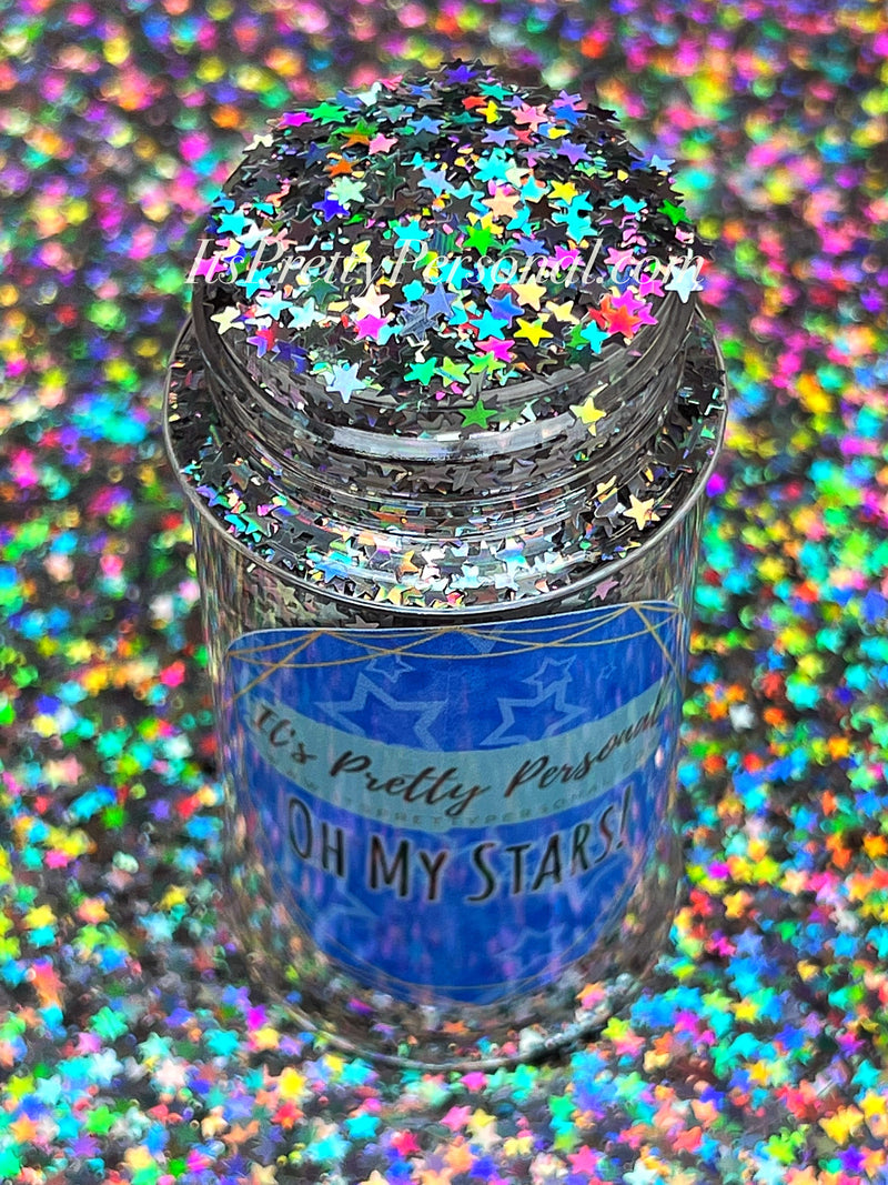 ⚡️TODAY’S FLASH SALE!- "Oh My Stars” - Holographic Silver 5 point star- *LIMITED EDITION