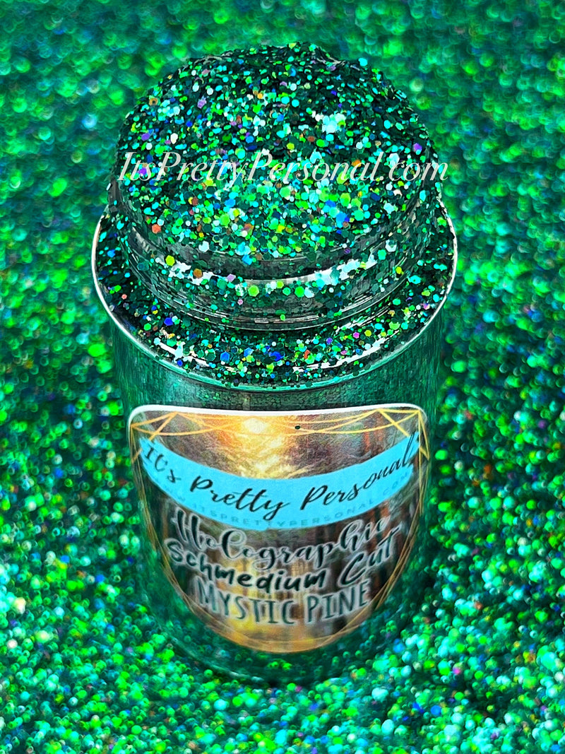 SCHMedium Cut- "Mystic Pine" - Dark Green Holographic Glitter