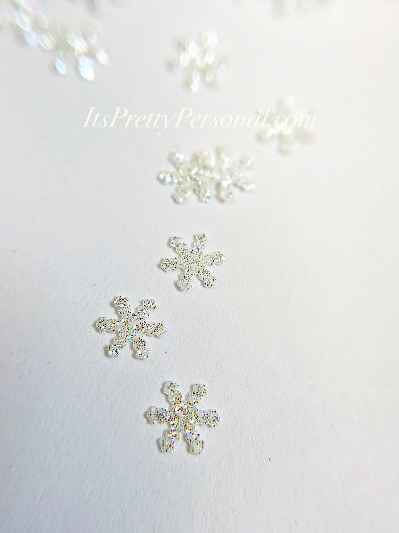 “GLOW Snowflakes” - Glittered Glitter Collection 6mm size GLOW IN THE DARK