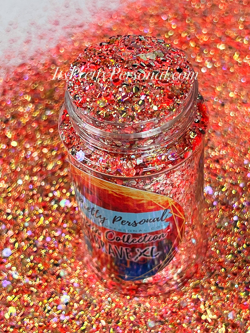"Be Brave XL"- Princess Glitter Collection Orange