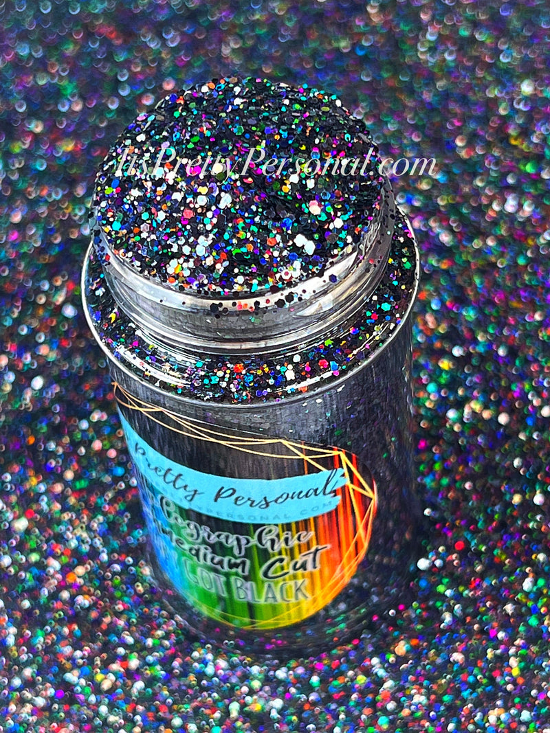 SCHMedium Cut- "Baby Got Black" -Holographic Black Glitter