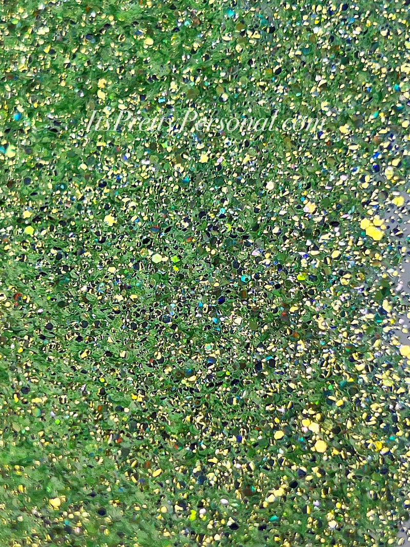 “SCHmedium Cut You Want A Kiss?"- Princess Glitter Collection Green