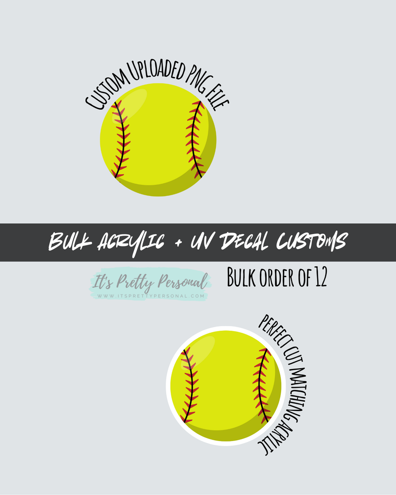 BULK Bundle of 12- UV DTF Print PLUS Acrylic Blank to match your single upload