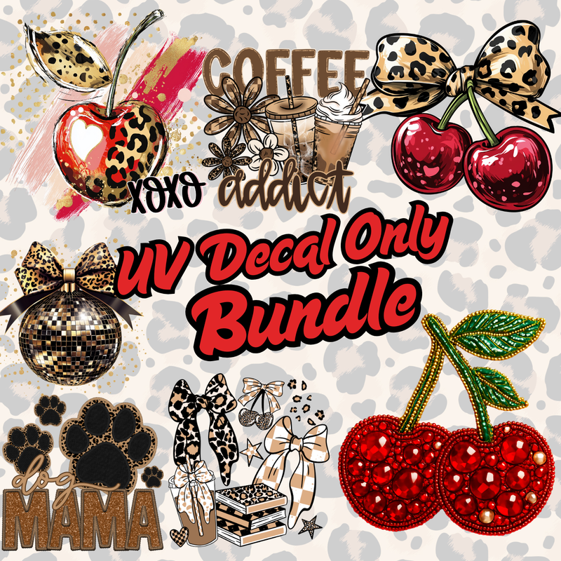 🚨UV DECAL ONLY BUNDLE- LEOPARD CHERRY - 7 decals total- Launching 12/12/2025