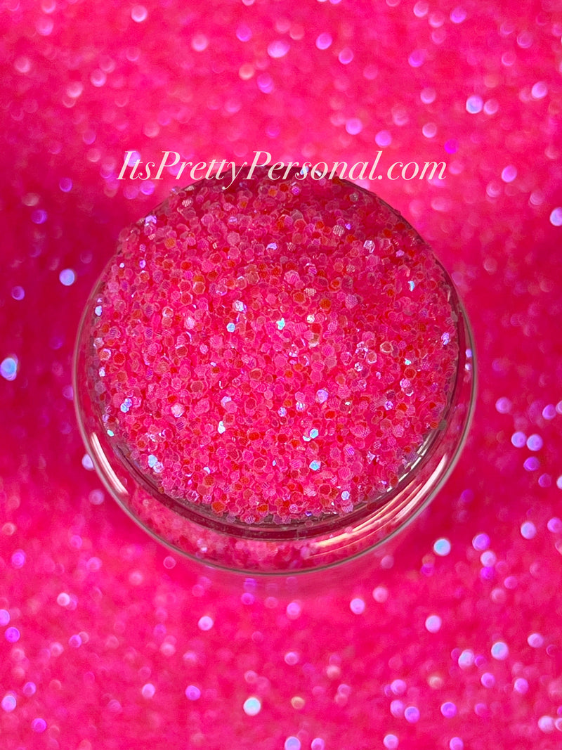 “Twisted Hot Pink Lemonade Chunky” (Medium Cut)-  Luminous Reflective Glitter Collection